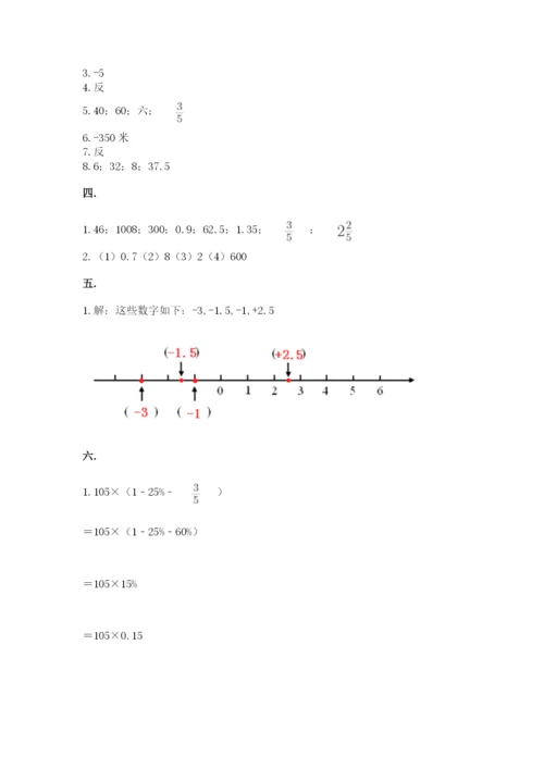 小学六年级数学摸底考试题精华版.docx