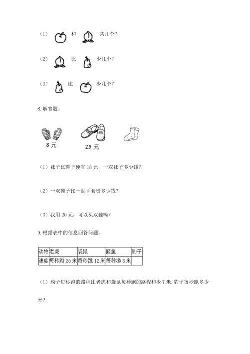 小学二年级上册数学应用题100道word版.docx