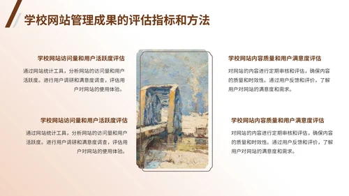 棕色商务风学校网站管理成果汇报PPT模板