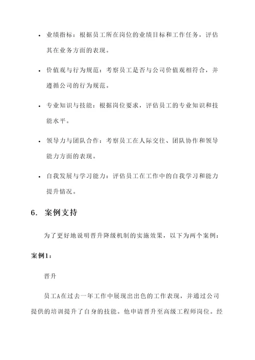 公司晋升降级机制方案