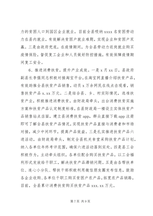 应对疫情和脱贫攻坚工作开展情况汇报.docx