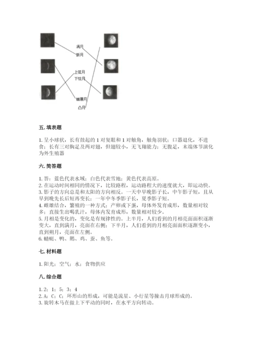 教科版科学三年级下册期末测试卷及答案参考.docx