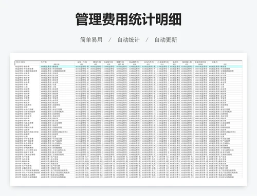 管理费用统计明细