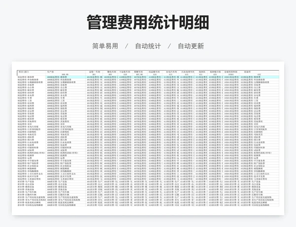 管理费用统计明细