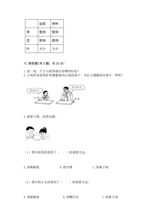 教科版一年级上册科学期末测试卷精品【预热题】.docx