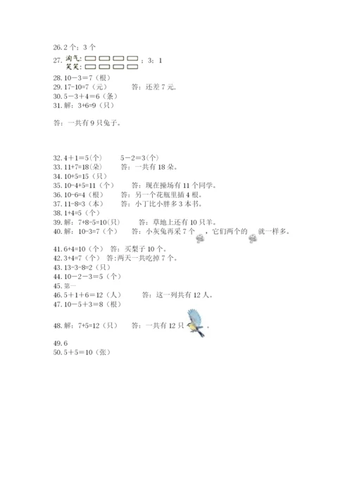 小学一年级数学应用题50道加解析答案.docx