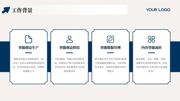 蓝色简约风工作成果盛宴