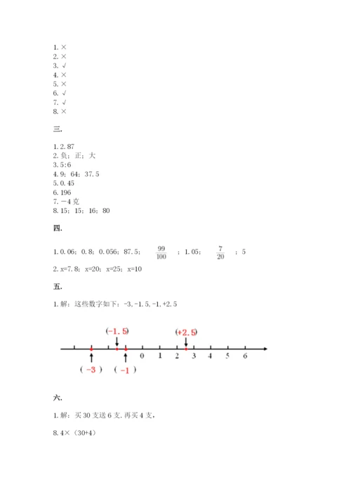 青岛版六年级数学下学期期末测试题加答案.docx