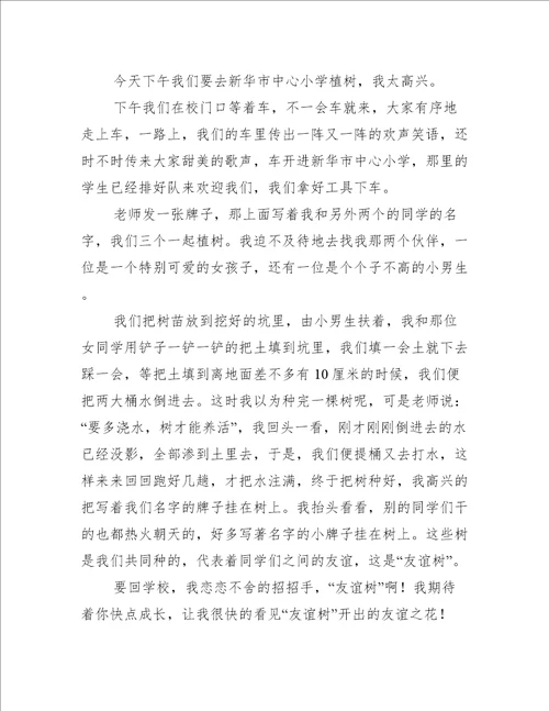 快乐的植树作文