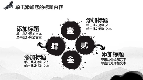 水墨马奔跑吧2017工作总结中国风PPT