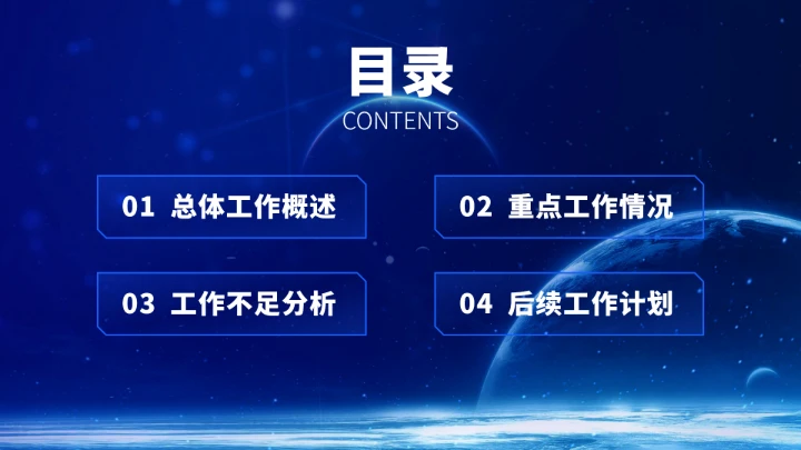 蓝色高端汇报总结PPT模板