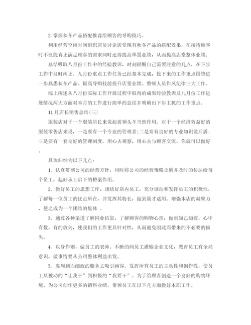 精编之11月店长销售总结范文.docx