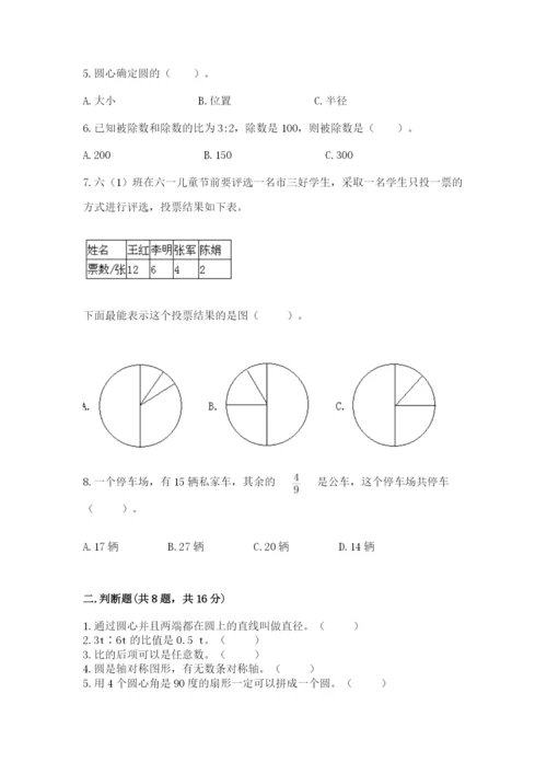 2022人教版六年级上册数学期末考试卷【黄金题型】.docx