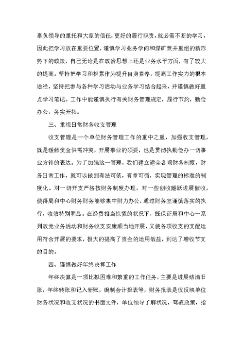 财务新会计个人年终工作总结