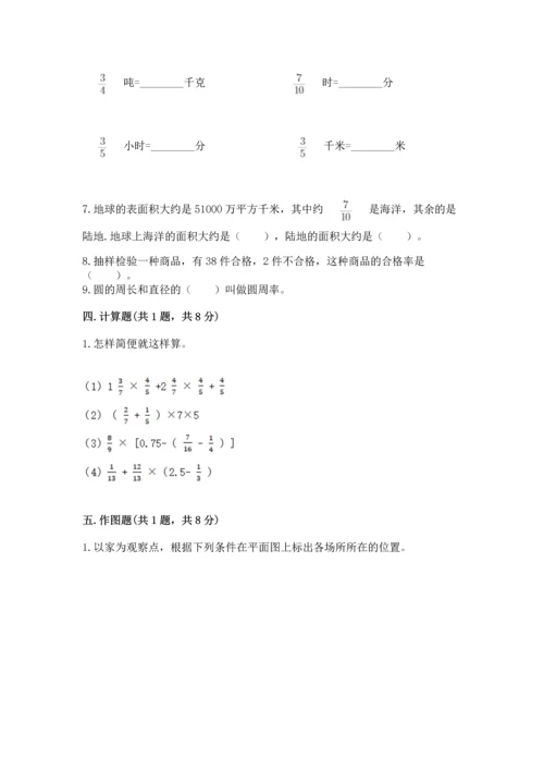 人教版六年级上册数学期末测试卷精品【突破训练】.docx