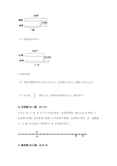 重庆市九龙坡区六年级下册数学期末测试卷及答案1套.docx