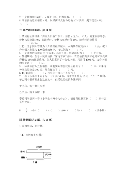 苏教版六年级下册数学期中测试卷【a卷】.docx