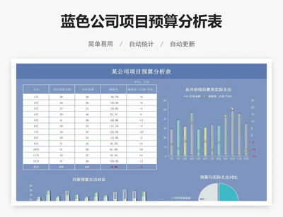 蓝色公司项目预算分析表
