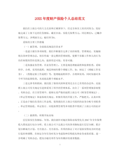 精编之度财产保险个人总结范文.docx