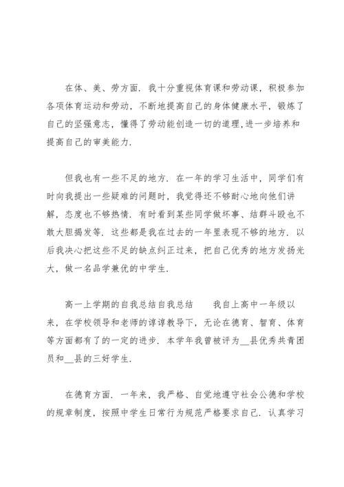 高一上学期的自我总结自我总结.docx