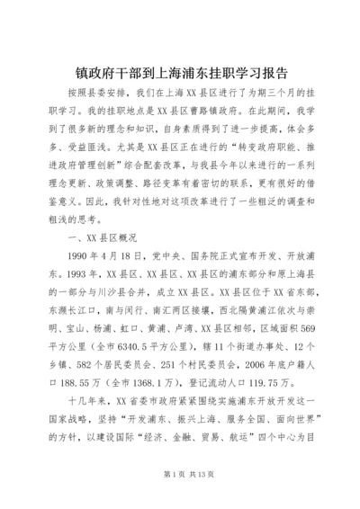 镇政府干部到上海浦东挂职学习报告.docx