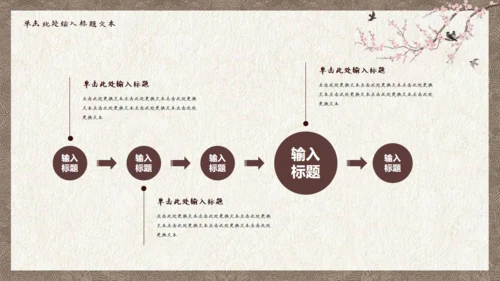 古风花鸟宣纸纹理背景通用PPT模板