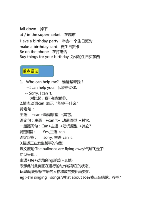 外研版（三年级起点）小学英语六年级下册期末复习 重点知识汇总+考点整理（Module1-Module