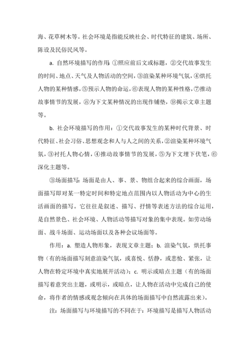 现代文阅读基础知识、常考题型、答题技巧大全.docx