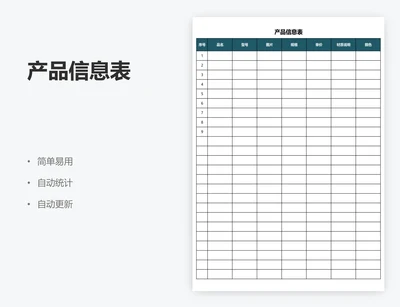 产品信息表