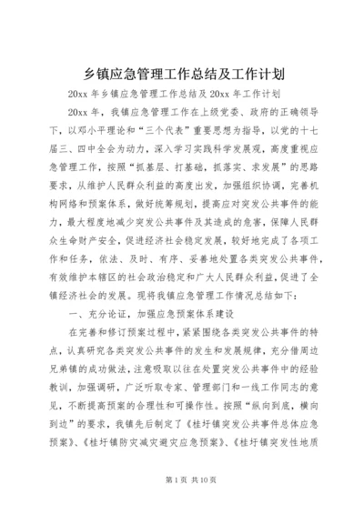 乡镇应急管理工作总结及工作计划.docx