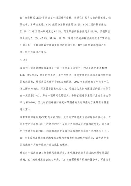 宫颈病变患者TCT检查及病理结果的临床研究.docx