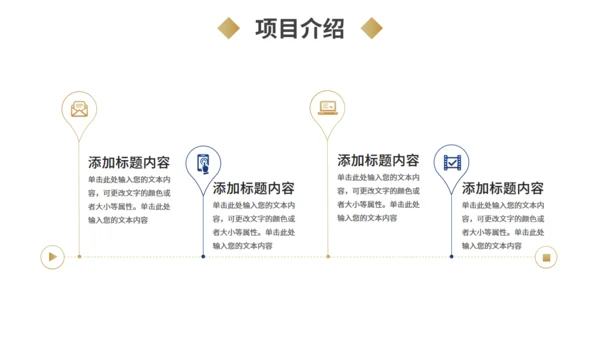 商务风商业计划书蓝金色通用PPT模板