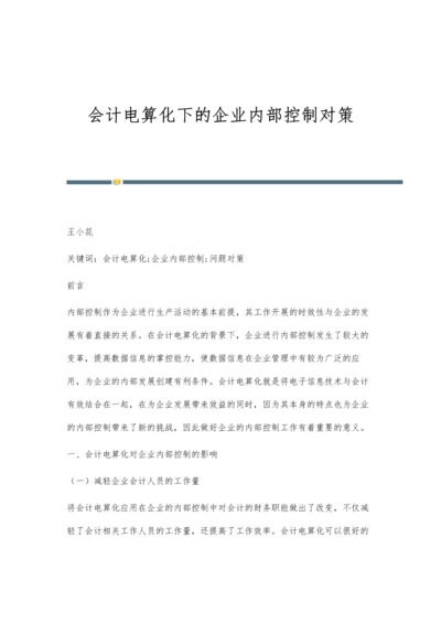 会计电算化下的企业内部控制对策.docx