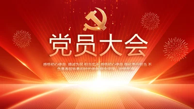 党支部党员大会工作总结汇报动态PPT