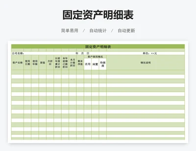固定资产明细表