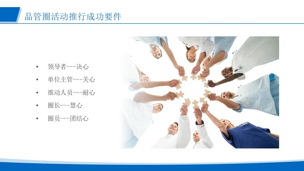 蓝色简约风运用品管圈活动 改进质量管理医护人员培训PPT模板品管圈医疗质量管理品管圈