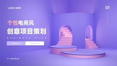 紫色个性电商创意项目策划PPT模板