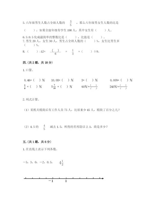 小学六年级数学摸底考试题及参考答案【达标题】.docx