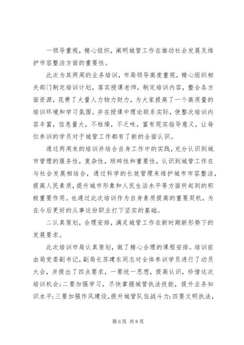 城管执法人员培训心得体会.docx