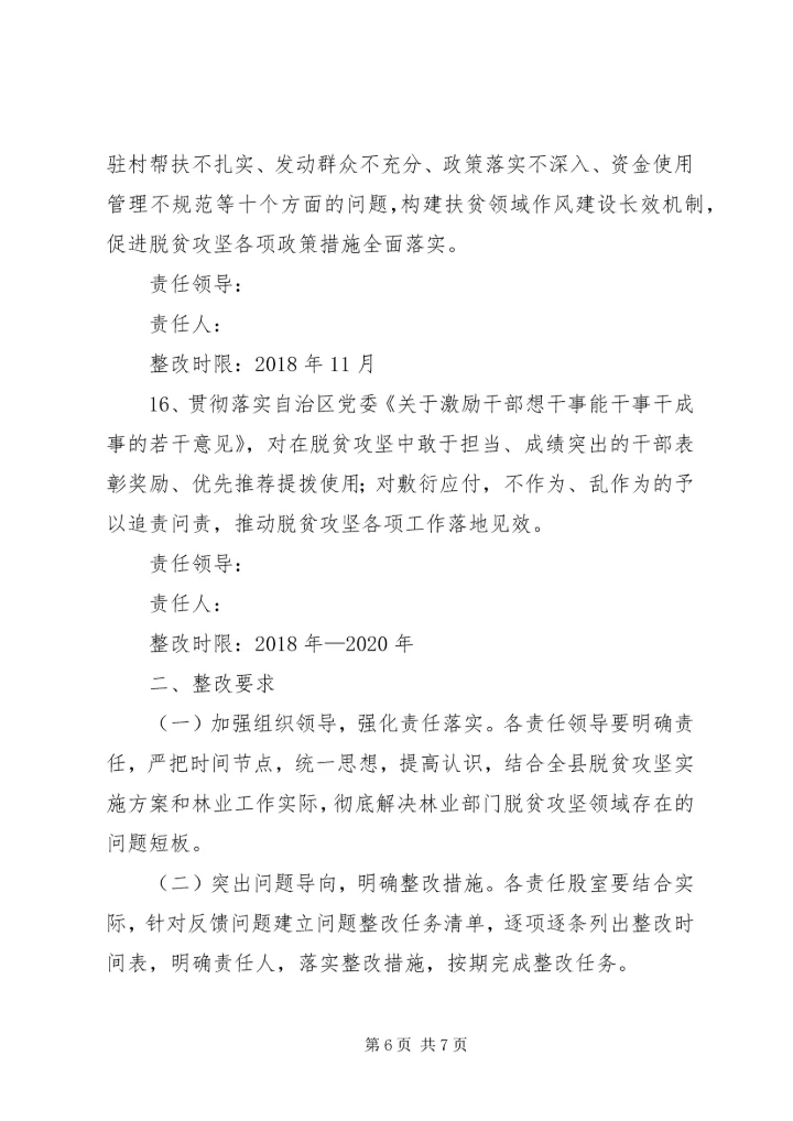 脱贫攻坚突出问题整改分工方案.docx