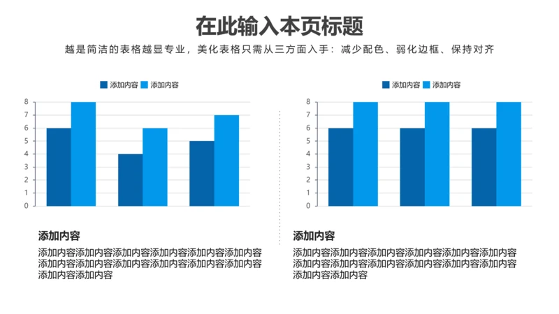 PPT柱状图蓝色简约风