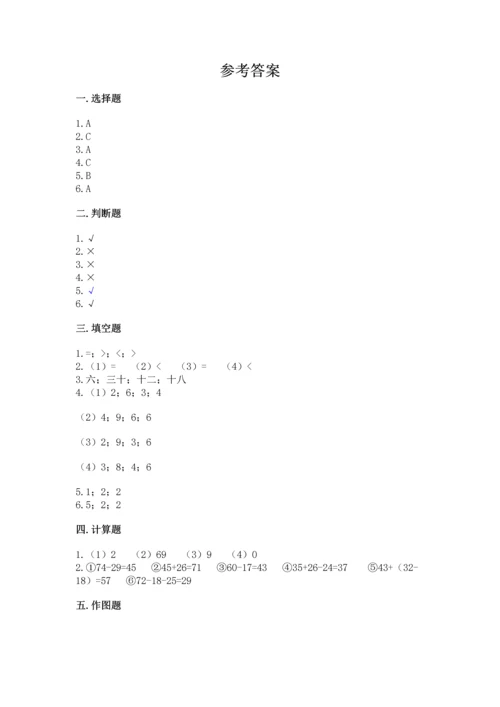 二年级上册数学期末测试卷及答案【网校专用】.docx