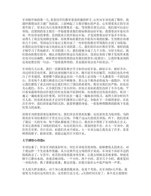 大学感悟心得参考7篇