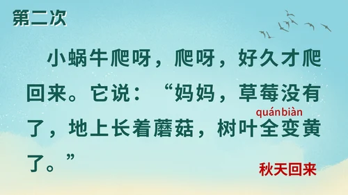 一年级上册第十四课小蜗牛PPT模板