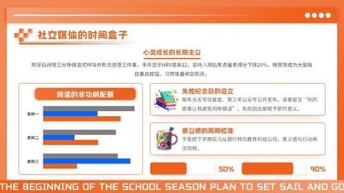 橙色3D风开学季新学年规划PPT模板