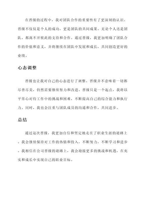 公司晋级感想