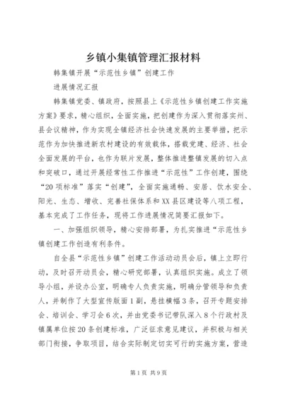 乡镇小集镇管理汇报材料.docx