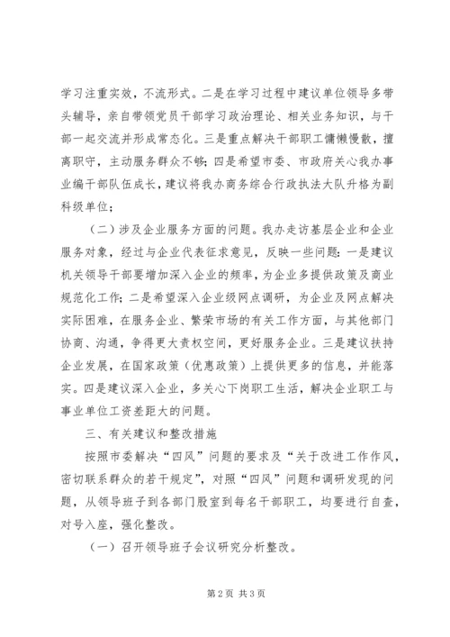 商管办四风问题调研报告.docx