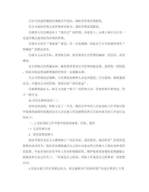 精编之11月店长销售总结范文.docx