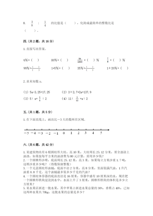 小学六年级数学摸底考试题【培优b卷】.docx